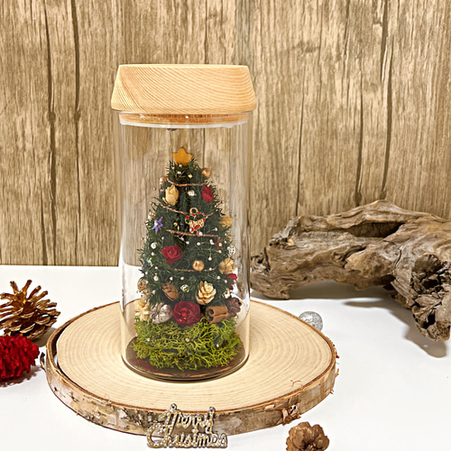 LEDライト付き/クリスマスツリー プリザーブドフラワー & Dahlia 通販