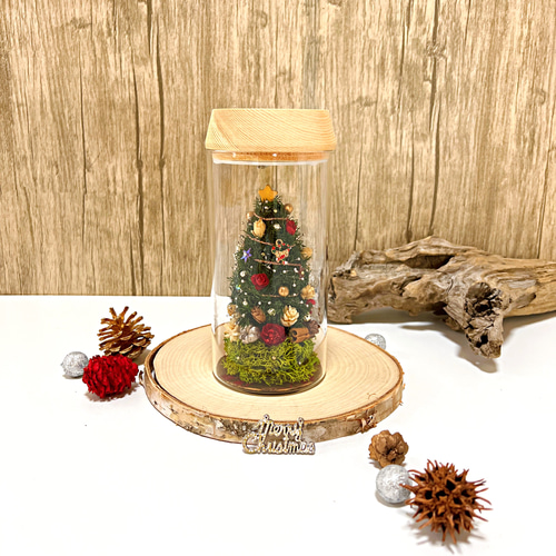 LEDライト付き/クリスマスツリー プリザーブドフラワー & Dahlia 通販