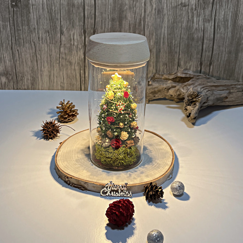 LEDライト付き/クリスマスツリー プリザーブドフラワー & Dahlia 通販