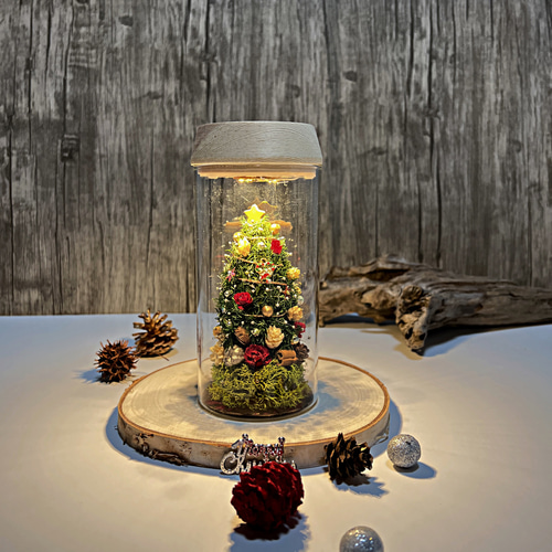 LEDライト付き/クリスマスツリー プリザーブドフラワー & Dahlia 通販