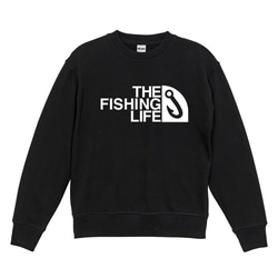 【THE FISHING LIFE】釣り フィッシング パロディ スウェット パーカー ギフト プレゼント 4枚目の画像