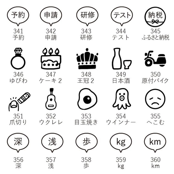 手帳スタンプmini 120種類から1個選べる 7mm（c-241-360）はんこ ハンコ スケジュールスタンプ 7枚目の画像