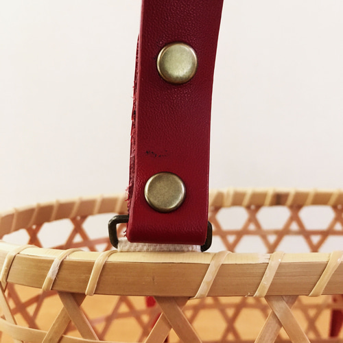 受注制作】六つ目編み 革竹かごバッグ かごバッグ タケアミ 通販