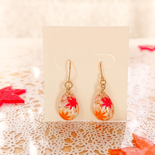 レジンピアス・イヤリングオーダー専用 レジンピアス 大ぶり オーバル グリッター ニュアンス 大人