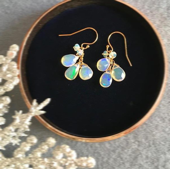 14kgf オパールのシャンデリアピアス 14kgf オパールのシャンデリアピアス
