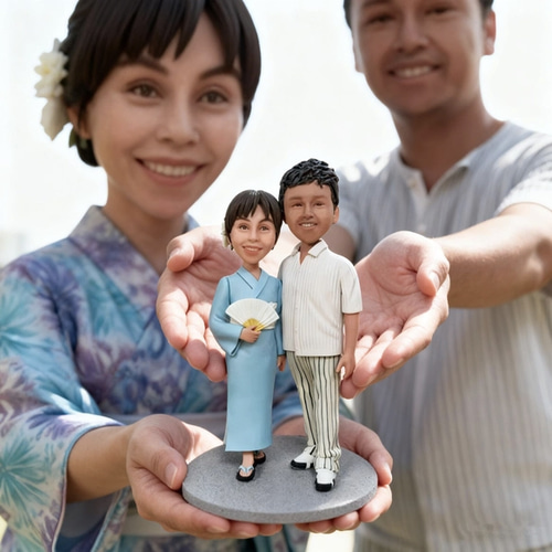 結婚記念日 両親贈呈品 両親記念品 オーダーメイド 似顔絵 フィギュア