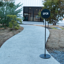 新作☆店舗看板☆Bosendorfer⑧☆ 丸型イーゼル 店舗用品 丸看板 金属