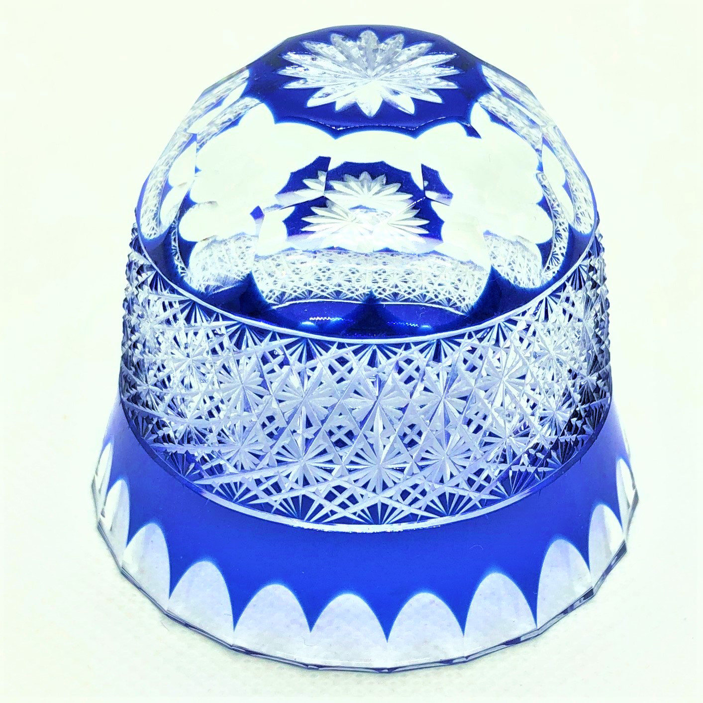 ぐいのみ・菊繋ぎと亀甲　日本工芸会所属斉藤光作　切子グラス/日本酒/ぐいのみ/切子作家/デザイン性/プレゼント