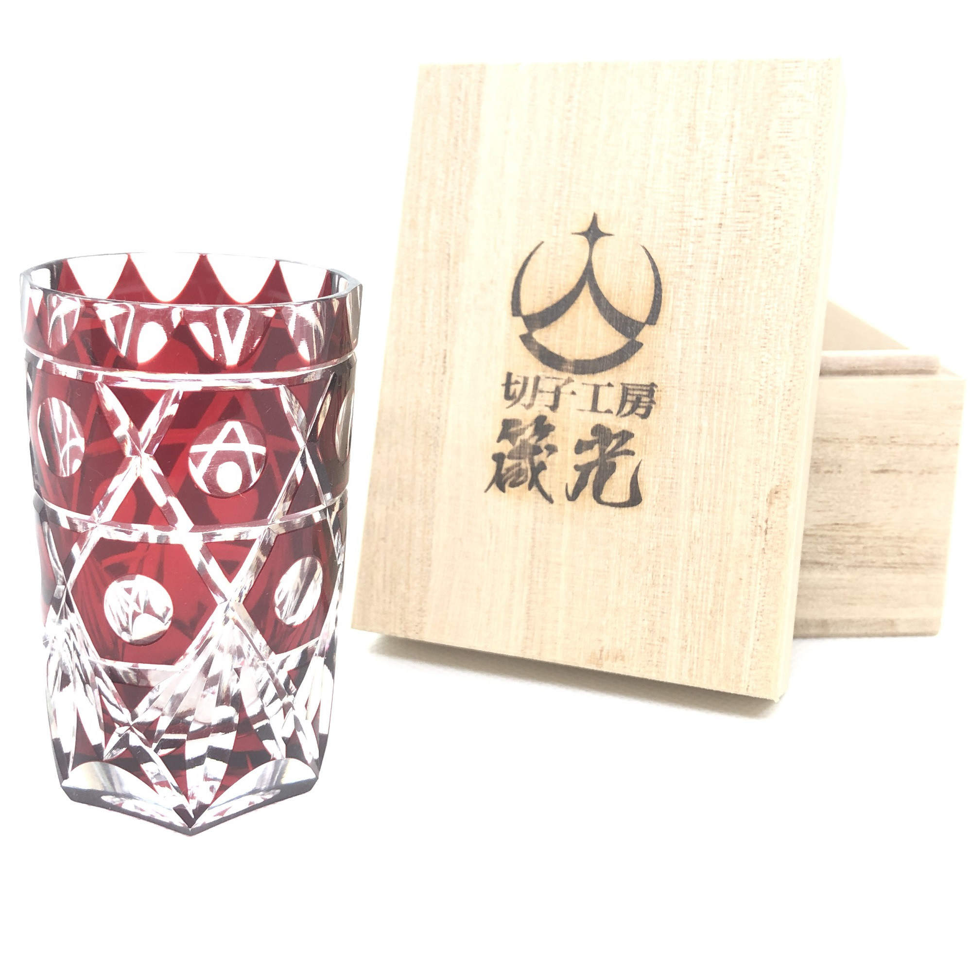 玉六角籠目ショットグラス　日本工芸会所属斉藤光作　切子グラス/テキーラ/ぐいのみ/切子作家/デザイン性/プレゼント 19,800円