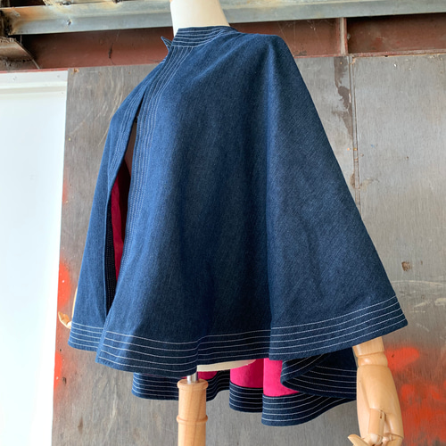 ステッチ！ステッチ!ステッチ!デニムケープ ジャケット aml 通販