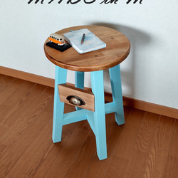 木製スツール 高さ50cm 丸椅子 stool 猫犬 椅子（チェアー）・スツール