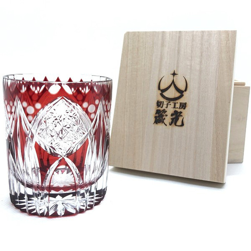 祝杯ロックグラス 日本工芸会所属斉藤光作 切子グラス/コップ/食器