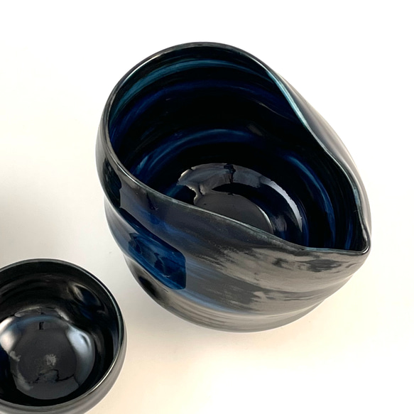 【波佐見焼】【送料無料】呑み口にとことんこだわった　ぐいのみ2点＋酒器セット 2枚目の画像