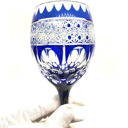 日本工芸会所属斉藤光作 幻想ワイングラス 切子グラス/赤ワイン/食器