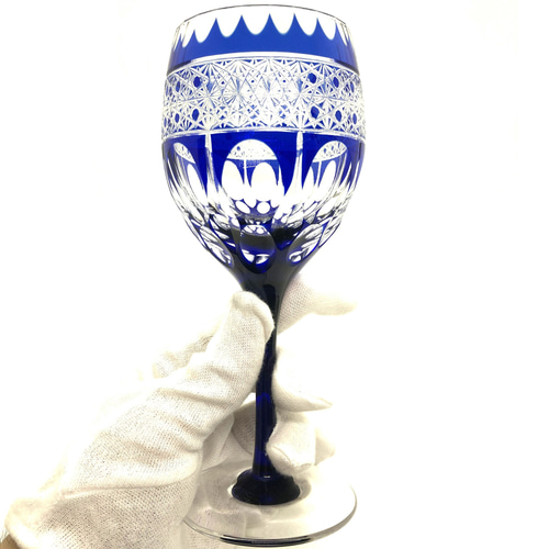 日本工芸会所属斉藤光作 幻想ワイングラス 切子グラス/赤ワイン/食器