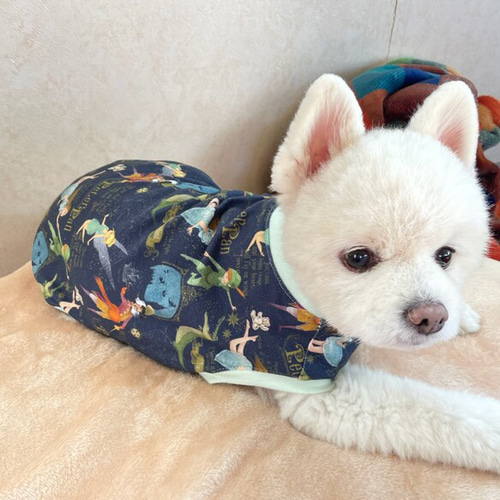 犬服 SS わんこの普段着　バンビ 犬服 3S わんこの普段着レトロな小鳥ピンク