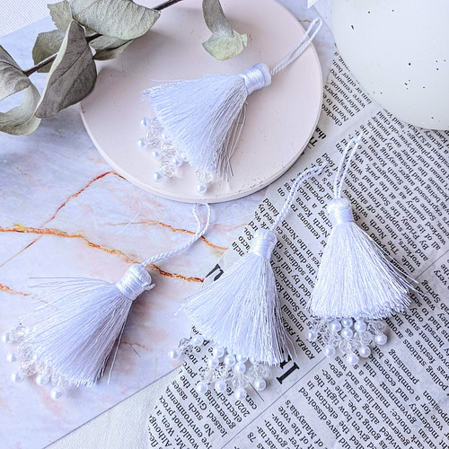 2pcs】ビーズインタッセル デザインタッセル レーヨン 大ぶり