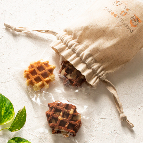 クッキー巾着【ワッフル屋の手作りクッキー】 1枚目の画像