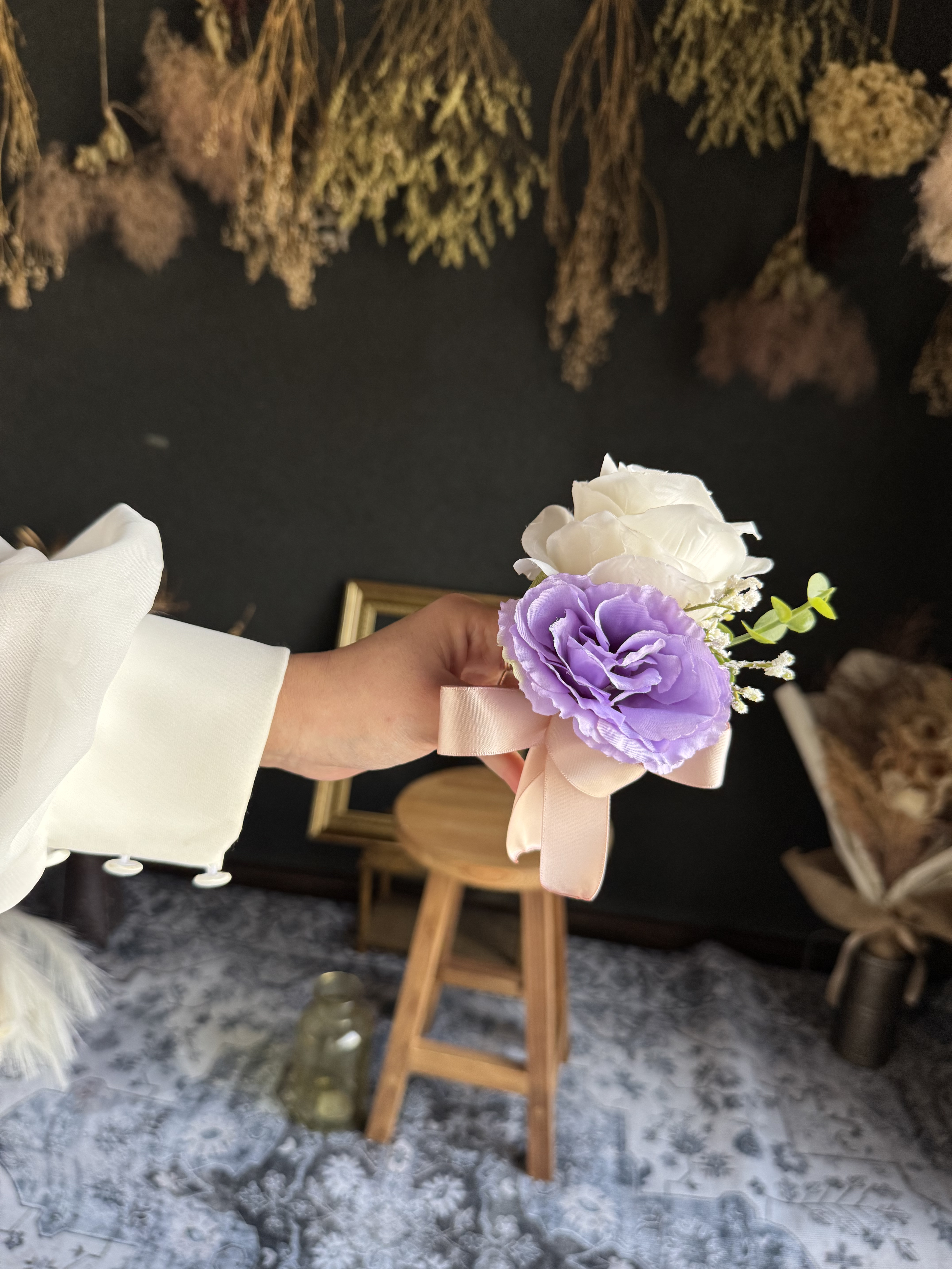 【送料無料】ラベンダー×アイボリーナチュラルクラッチブーケ☆