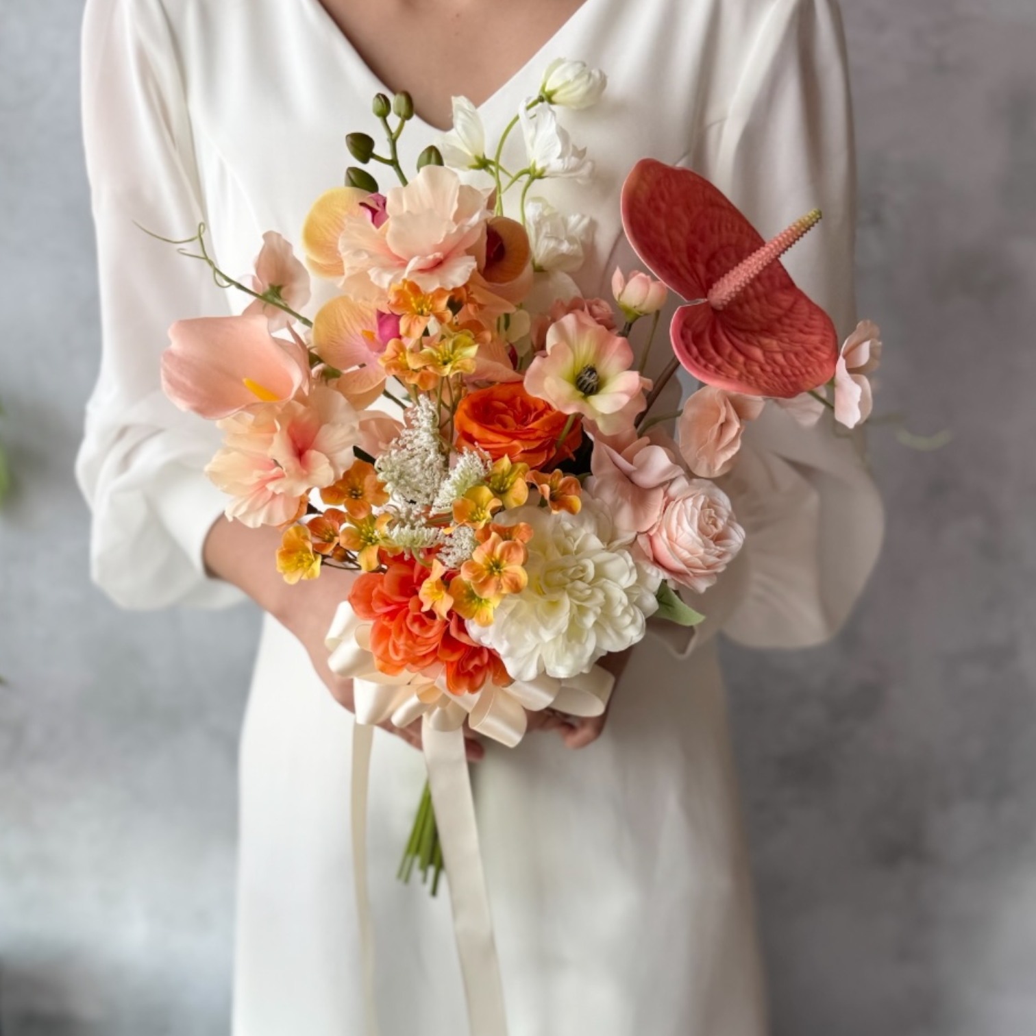 【送料無料】コーラル×オレンジクラッチブーケ☆ブートニア 10,220円