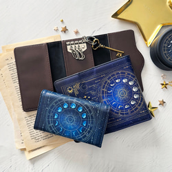 SOLD◆ ハンドメイド 天体 星座 月 ポーチ 小さめ ケース 紺 夜空の星月ポーチ(スクエア) | 【星の専門店☆通販サイト】《ま