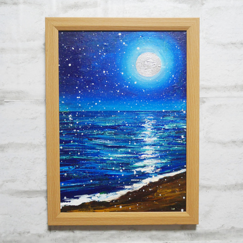 油絵 油彩 油彩画 絵 絵画【海雪の月】 絵画 HR 通販 12854236