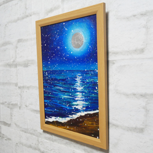 油絵 油彩 油彩画 絵 絵画【海雪の月】 絵画 HR 通販 12854236
