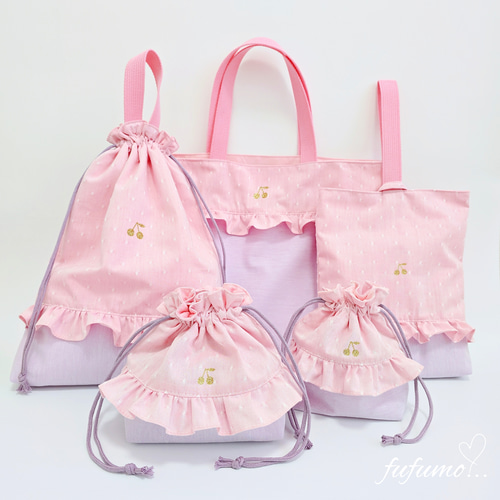 【くまももページ】入園入学グッズ5点 楽天市場】入園入学6点セット ピンク くまとお花 サイズオーダー
