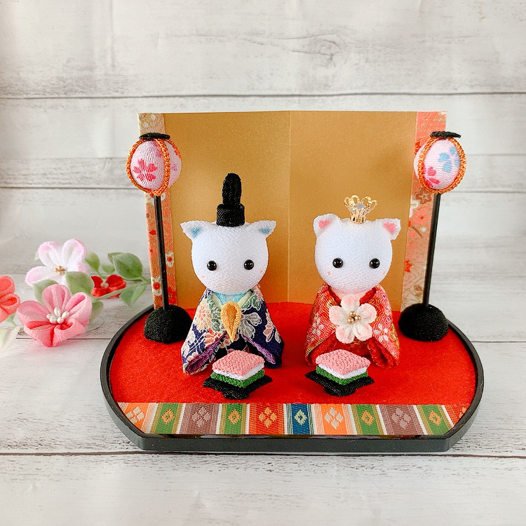 創作手作り人形　５体セット　ちりめん　つまみ細工