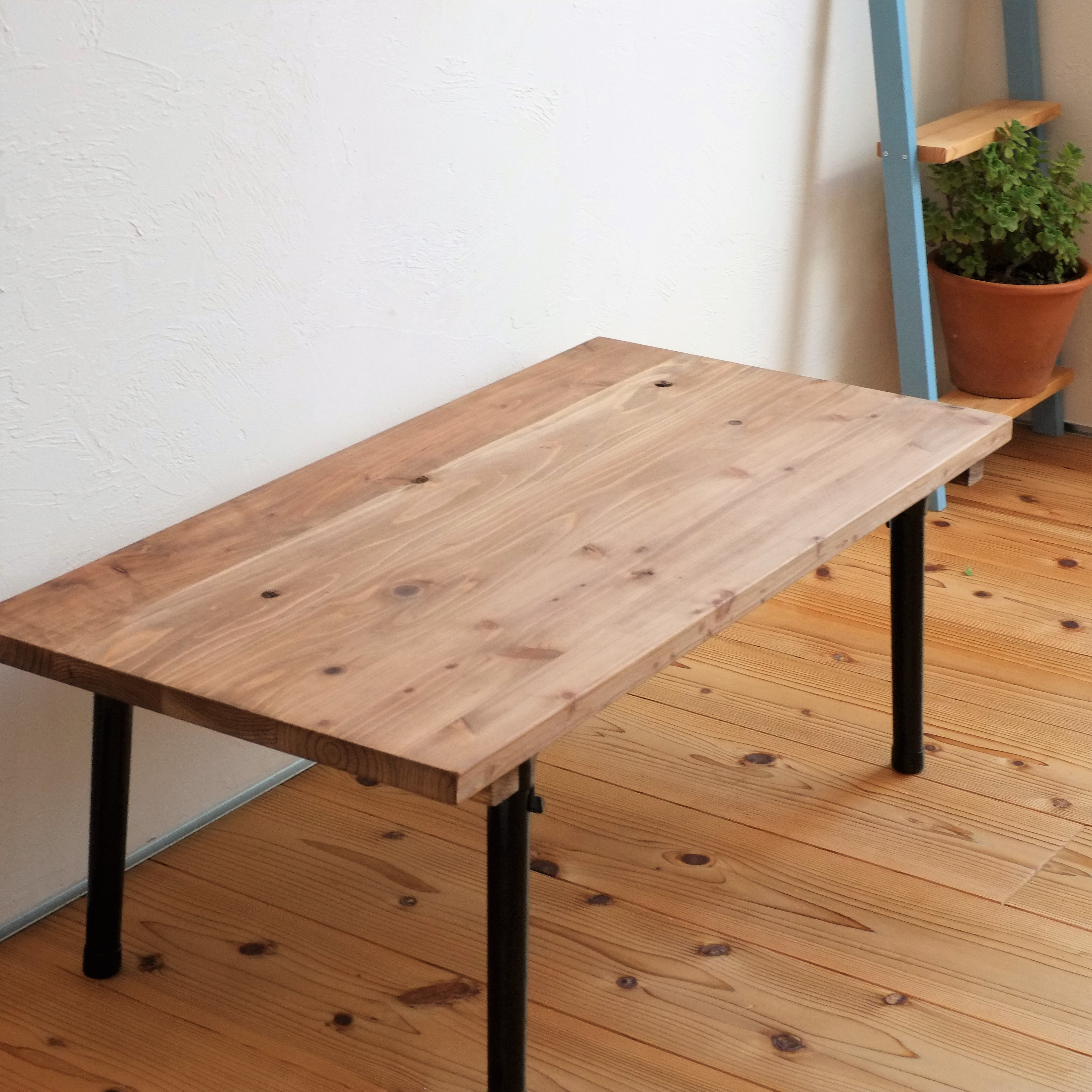 杉無垢材の折りたたみテーブル ローテーブル・リビングテーブル 