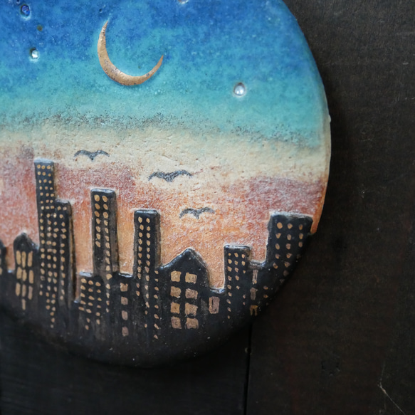 夕景の街 陶板レリーフ no.3 5枚目の画像
