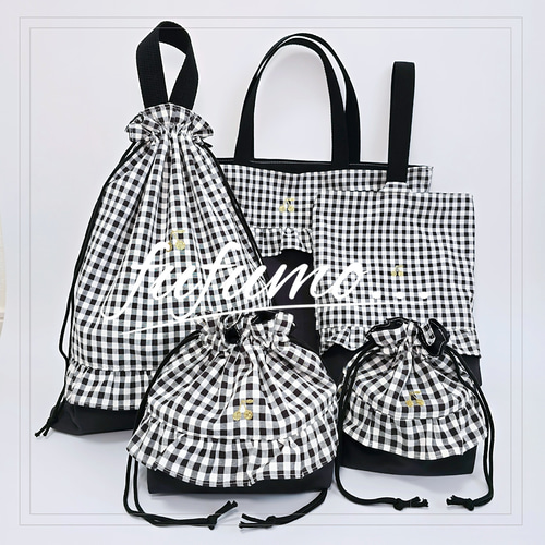 入園入学準備品5点セット＊ブラックギンガム 入園入学準備品5点セット＊ブラックギンガム その他入園グッズ