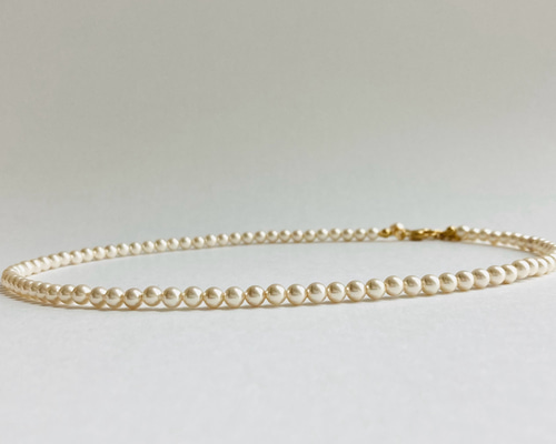 【vintage】ベビーパール　ショートネックレス　K14刻印留具　アメシスト vintage】ベビーパール ショートネックレス K14刻印留具