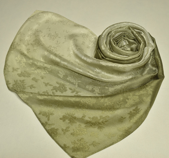 「色が変化する麴塵染」本紗織シルク１００％　小花柄 7枚目の画像