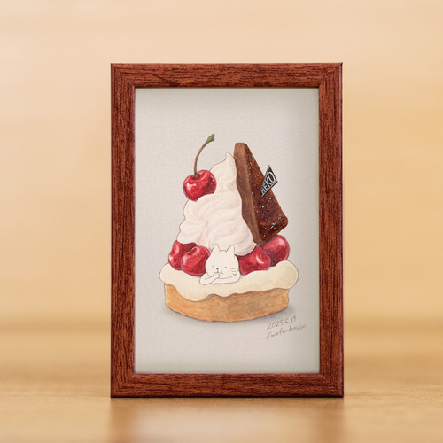 誘惑のケーキシリーズ」ネコぱんミニイラストフレーム ミニ額