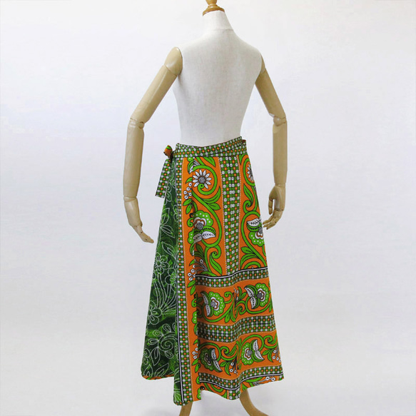 カンガの巻きスカート｜アフリカ布スカート ロングスカート アフリカンプリント 