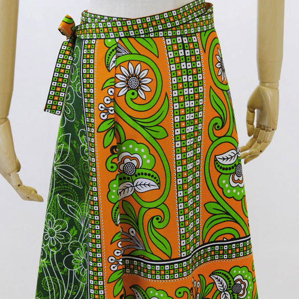 カンガの巻きスカート｜アフリカ布スカート ロングスカート アフリカンプリント 