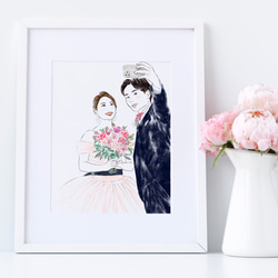 【水彩画】デジタル似顔絵イラスト  結婚式 ウェルカムボード 似顔絵 wedding イラスト 結婚祝 7枚目の画像