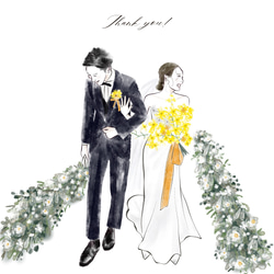 【水彩画】デジタル似顔絵イラスト  結婚式 ウェルカムボード 似顔絵 wedding イラスト 結婚祝 17枚目の画像