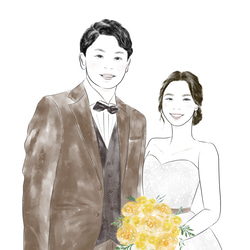 【水彩画】デジタル似顔絵イラスト  結婚式 ウェルカムボード 似顔絵 wedding イラスト 結婚祝 14枚目の画像