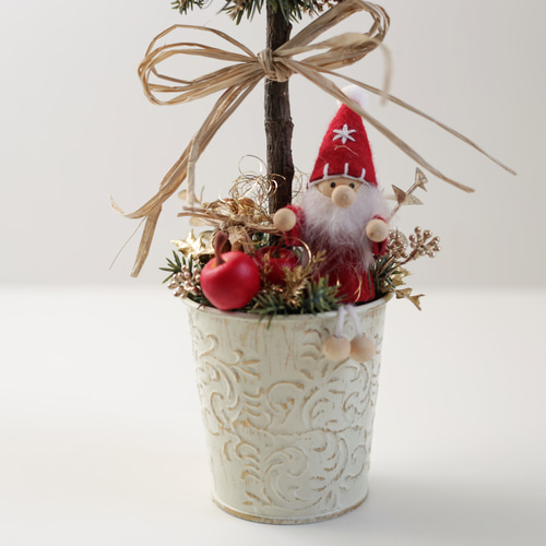 フェルトボールトピアリー お花風オーナメント