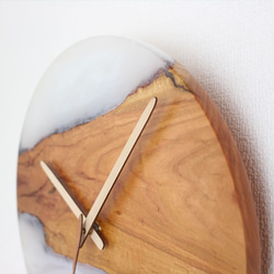 　直径30cm-81　木とレジンの掛け時計　River clock 3枚目の画像