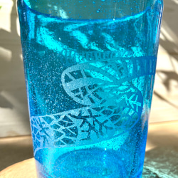ソーダグラス　　グラス　コップ　アオマダラウミヘビ　晴れやかブルー 2枚目の画像