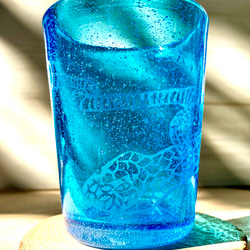 ソーダグラス　　グラス　コップ　アオマダラウミヘビ　晴れやかブルー 1枚目の画像