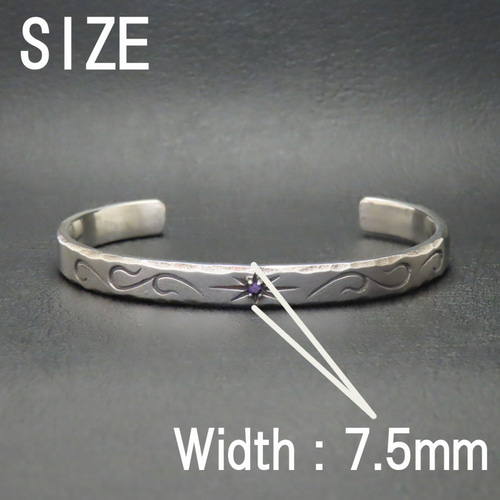 シルバー925 彫刻模様 バングル