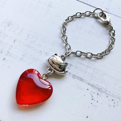 ☆ネコ ファスナー チャーム / 黒 ネコ /白 ねこ / くろ猫/ ねこ