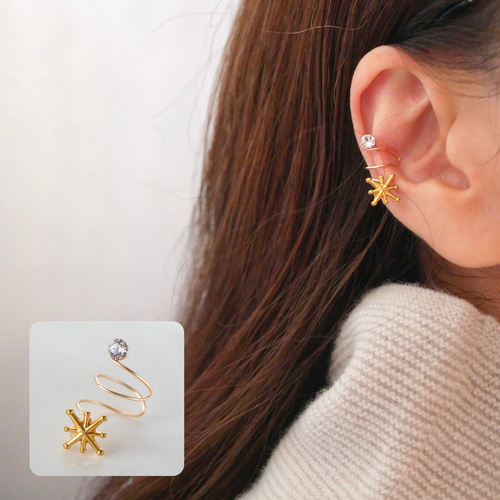 イヤーカフ ＊星 gold star bijou c5 誕生石カラー ワイヤー