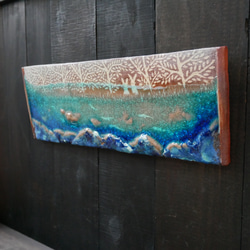 小川とうさぎ　陶板レリーフ 2枚目の画像