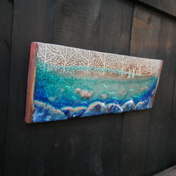 小川とうさぎ　陶板レリーフ 3枚目の画像