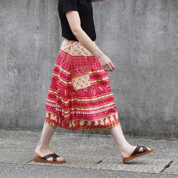 アフリカ布のバルーンスカート（カンガスカート）コクーンスカート 大人かわいい 春スカート 5枚目の画像